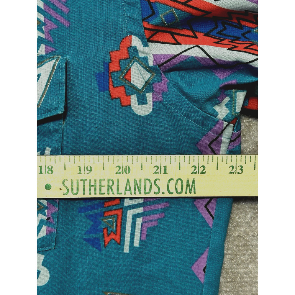 VTG Wrangler Brushpopper Shirt 16.5 *READ 34, X-Long Tails Aztec Southwest - Picture 7 of 14